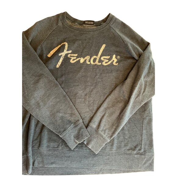 Fender Sweatshirt Navy with FENDER in Off White Distressed Large (?) - Picture 1 of 5